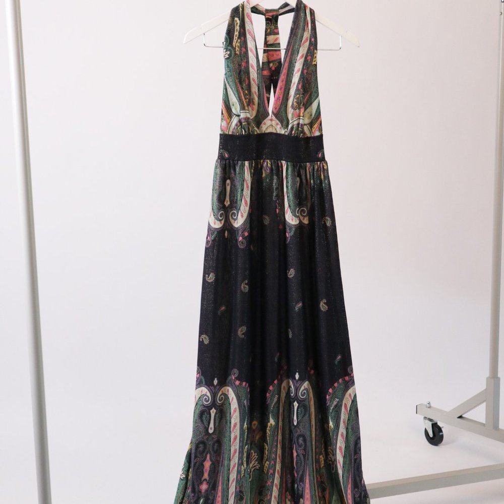 V-neck mutli colored maxi dress